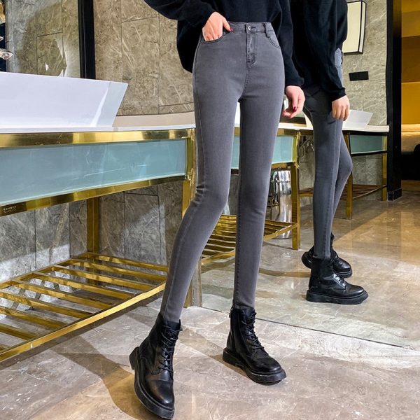 High Waist Jeans Women Skinny Jeans Woman Pencil Pants Elastic Pants Online now