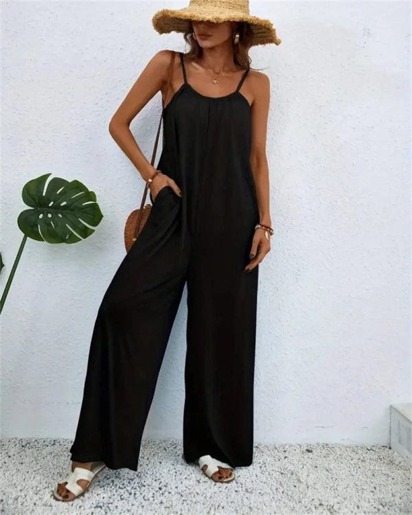 Digital Printing Color Gradient Sleeveless Casual Baggy Jumpsuit Online - Image 3