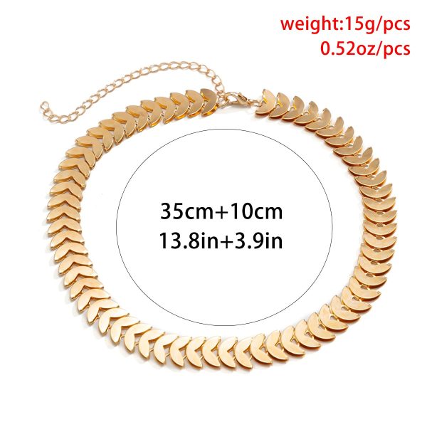 Trendy Gold Color Petals Shape Neck Chain Choker Necklace for Women Cheap - Image 5