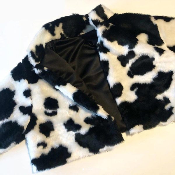 Faux Fur Coat Long Sleeve Women Cardigan Jackets Warm Faux Fur Jacket Online now - Image 4