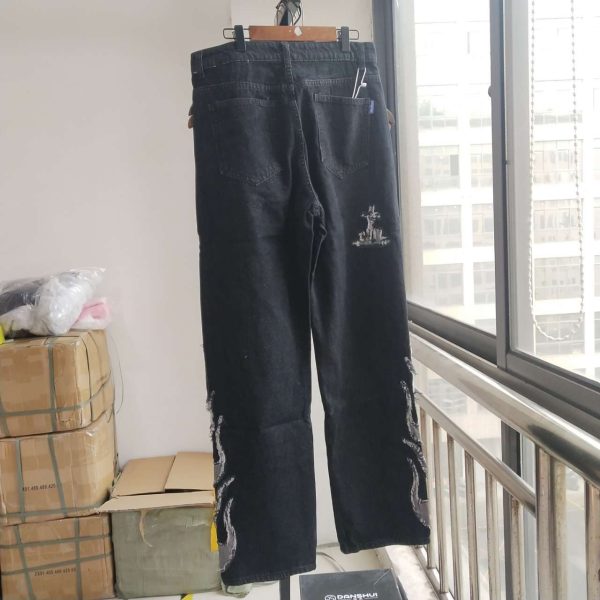 Wash Jeans Women High Waist Trendy Straight Tube Wide Leg Denim Pants Fashion - Image 5