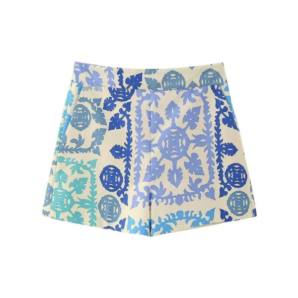 Women Printed Shorts New Clothing Pockets Women Casual Bottom Wear For Sale