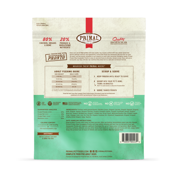 Primal Pronto Raw Frozen Chicken Dog Food on Sale - Image 2