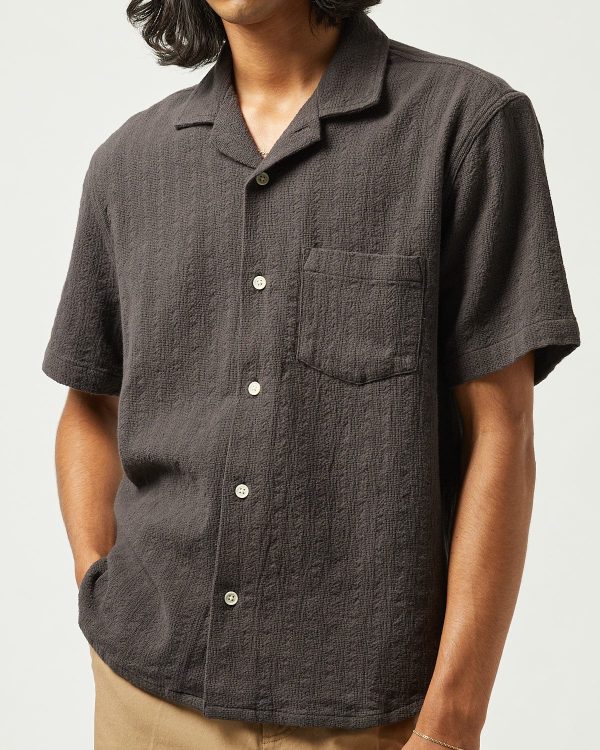 Basket Weave Stripe SS - Black Online now - Image 2