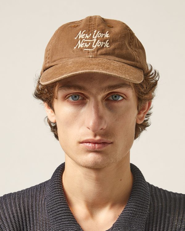 NY NY Script Hat - Umber For Sale - Image 2