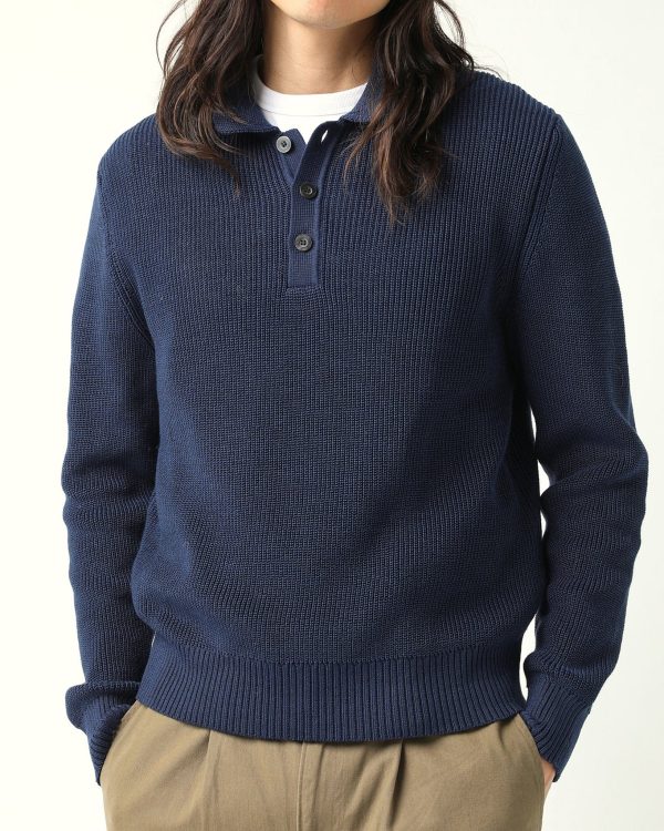 LS Slouchy Polo - Navy Online Hot Sale - Image 3