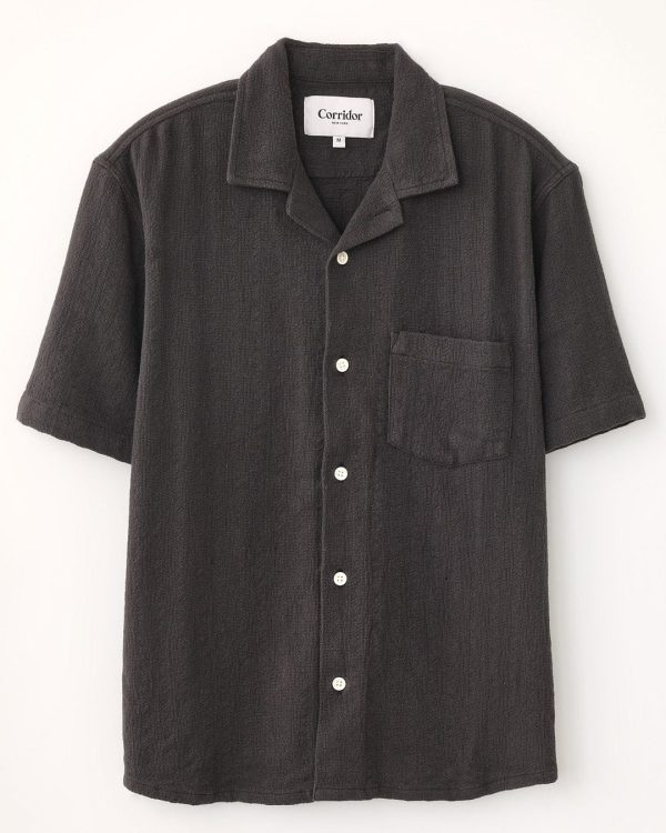 Basket Weave Stripe SS - Black Online now