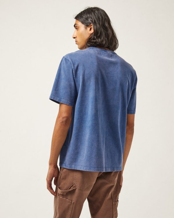 Organic NY Script Tee - Navy Cheap - Image 4