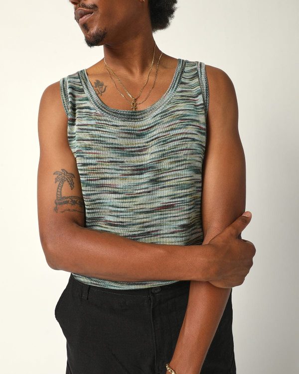 Pima Spacedye Tank - Green Online - Image 4
